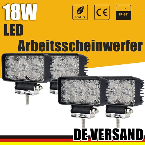 18w led arbeitsscheinwerfer - 4x,
